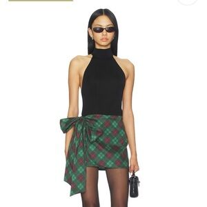 Show Me Your MuMu Green and Red Plaid Mini Skirt